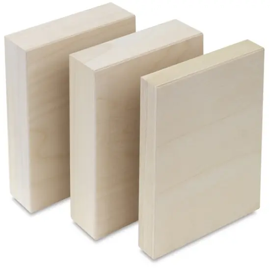 American Easel Flat Wood Panel Pack - 5" x 7", Flat Panel with Two 2" Cradle, Pkg of 3 {1}
