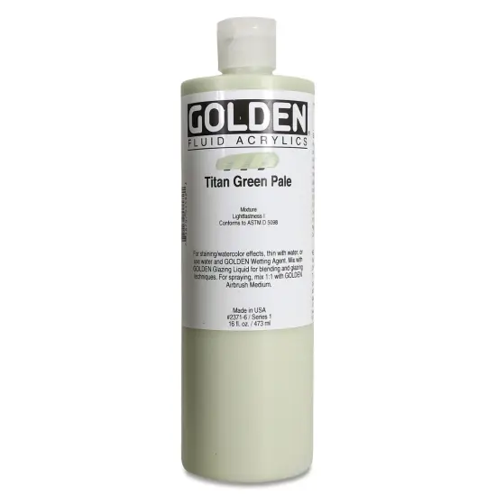 Golden Fluid Acrylics - Titan Green Pale, 16 oz bottle {1}
