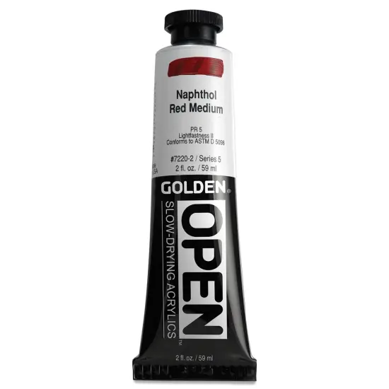 Golden Open Acrylics - Naphthol Red Medium, 2 oz Tube {1}