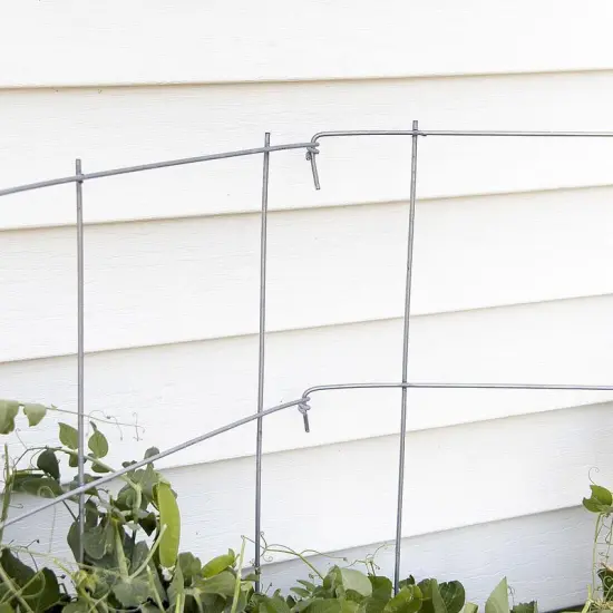 Pea Fence Straw Bale Garden Expandable Galvanized Steel 40-80 inch High Set of 2 {1}