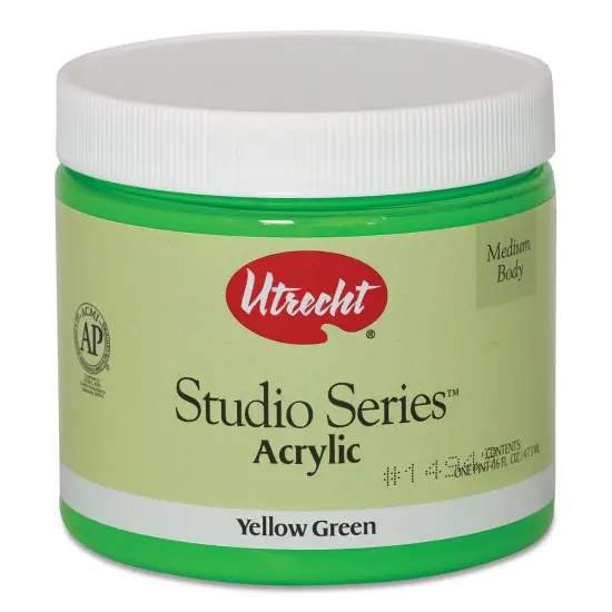 Utrecht Studio Series Acrylic Paint - Yellow Green, Pint {1}