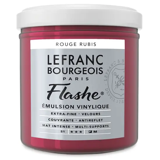 Lefranc & Bourgeois Flashe Vinyl Paint - Ruby Red, 125 ml jar {2}