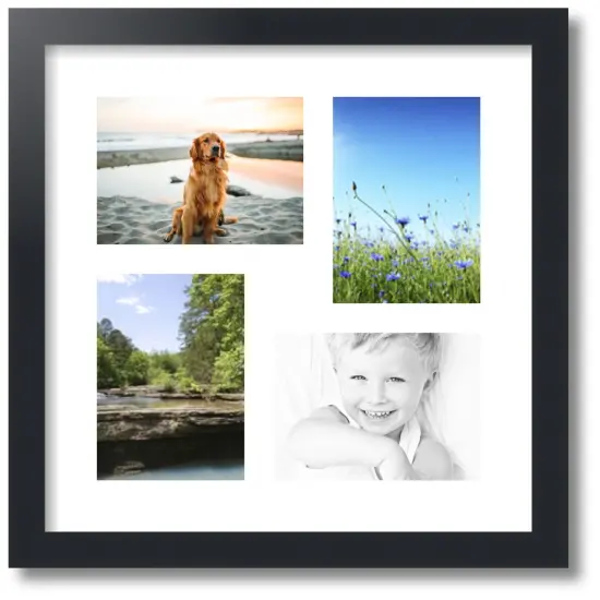 ArtToFrames Collage Photo Picture Frame with 4 - 5x7 inch Openings, Framed in Black with Over 62 Mat Color Options and Plexi Glass (CSM-3926-179) {1}