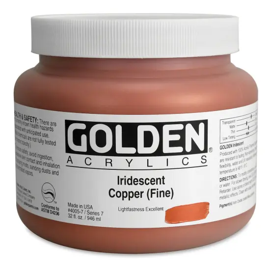 Golden Heavy Body Artist Acrylics - Iridescent Copper (Fine), 32 oz Jar {1}