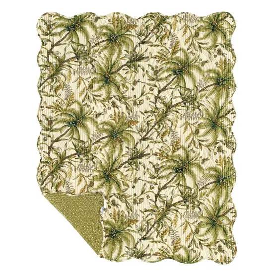 Barbados Sand Quilted Cotton 50" x 60" Throw Blanket {1}