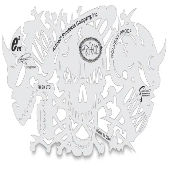 Iwata Artool Freehand Template - Set of 4, Evil 3 {2}