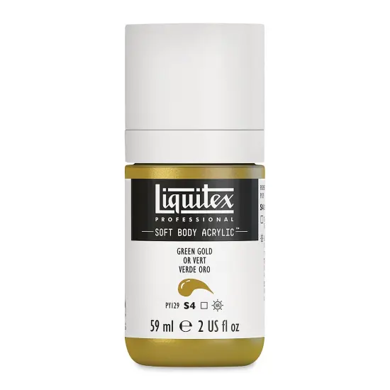 Liquitex Soft Body Artist Acrylics - Green Gold, 59 ml bottle {2}