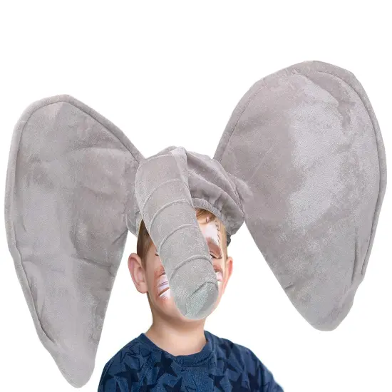 Stuffed Elephant Costume Hat - Plush Animal Funny Costume Accessories Hat - 1 Piece Grey {5}