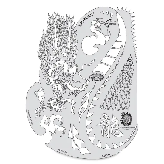Iwata Artool Freehand Template - Kanji Master Dragon {2}