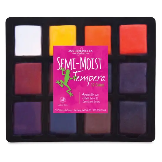 Richeson Semi-Moist Tempera Cake - 12 Color Set w/Tray {1}