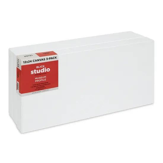 Blick Studio Stretched Cotton Canvas - Museum Profile, 12" x 24", Pkg of 3 {1}
