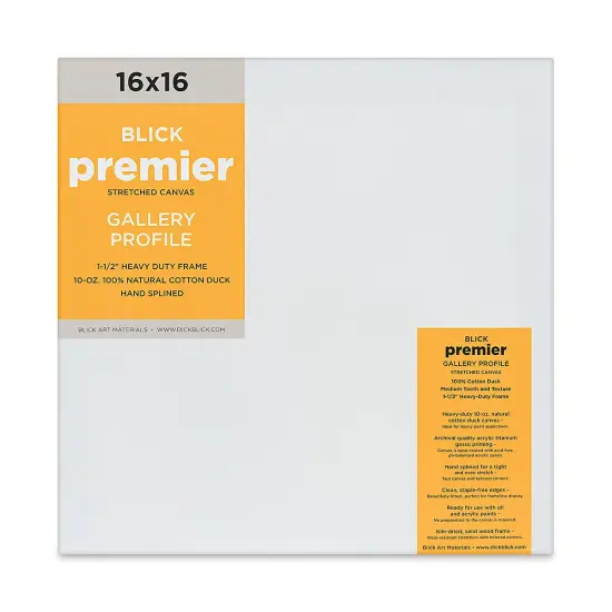 Blick Premier Stretched Cotton Canvas - Gallery Profile, Splined, 16" x 16" {1}