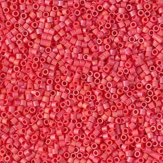 Miyuki Delica Bead 15/0, DBS0873, Matte Opaque Vermillion Red AB {1}
