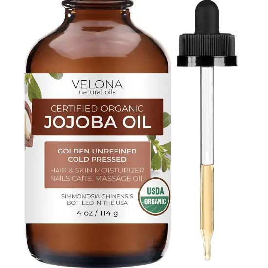Velona Jojoba Oil USDA Certified Organic - 4 oz | 100% Pure and Natural Carrier Oil| Golden, Unrefined, Cold Pressed, Hexane Free | Moisturizing Face, Hair, Body, Skin Care, Stretch Marks, Cuticles | Use Today - Enjoy Results {1}