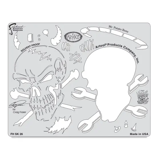 Iwata Artool Freehand Template - Wrath of Skull Master Mr. Potato Bonz {2}