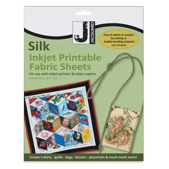 Jacquard Inkjet Fabric - 8-1/2" x 11", Silk, Pkg of 5 {1}