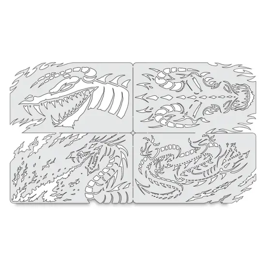Iwata Artool Freehand Template - Set of 4, Draco Nano {2}