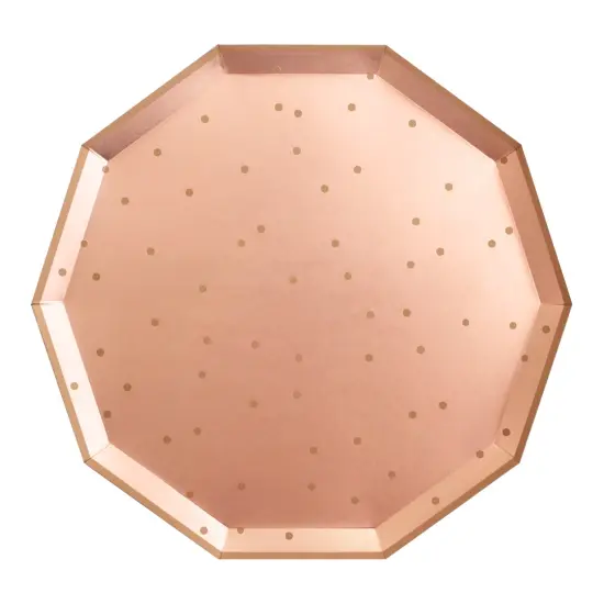 Paper Plates - Large - Rose Gold Confetti {1}