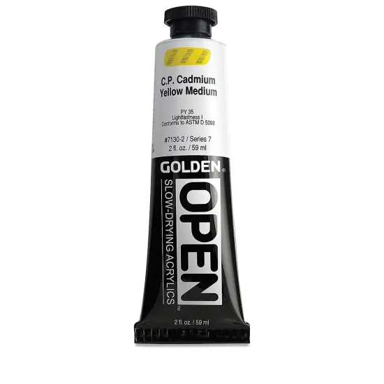 Golden Open Acrylics - Cadmium Yellow Medium, 2 oz Tube {2}