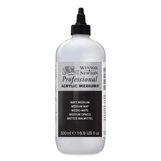 Winsor & Newton Artists' Acrylic Medium - Matte, 500 ml bottle {1}