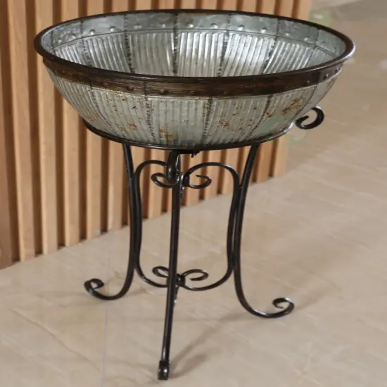 Galvanized Metal Beverage Cooler Tub with Stand {3}