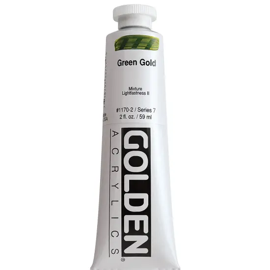 Golden Heavy Body Artist Acrylics - Green Gold, 2 oz Tube {2}