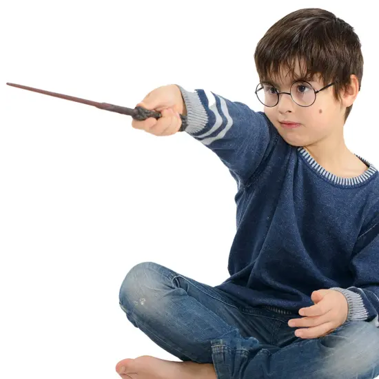 Round Wizard Costume Glasses - Black Metal Frame Circular Costume Eyeglasses - 1 Pair {4}