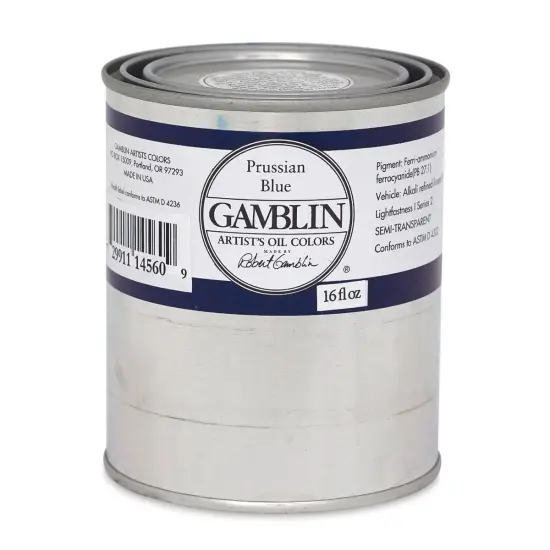 Gamblin Artist's Oil Color - Prussian Blue, 16 oz Can {1}