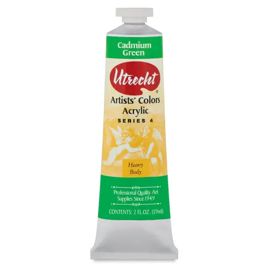 Utrecht Artists' Acrylic Paint - Cadmium Green, 2 oz tube {1}