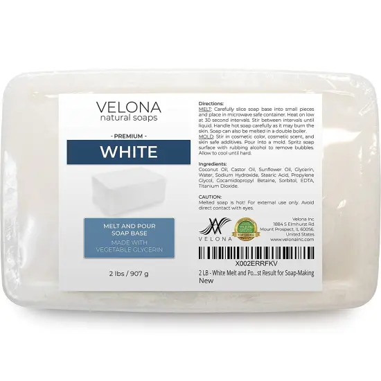 2 LB - White Melt and Pour Soap Base by Velona | SLS/SLES Free | Natural Bars for The Best Result for Soap-Making {2}