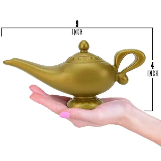 Arabian Genie Oil Lamp - Aladdin's Gold Magic Genie Lamp Costume Accessory - 1 Piece {6}