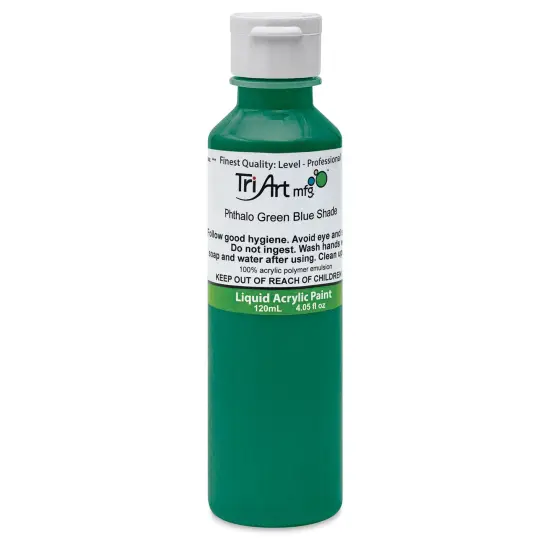 Tri-Art Liquid Artist Acrylics - Phthalo Green, 120 ml bottle {1}