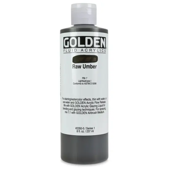 Golden Fluid Acrylics - Raw Umber, 8 oz bottle {1}