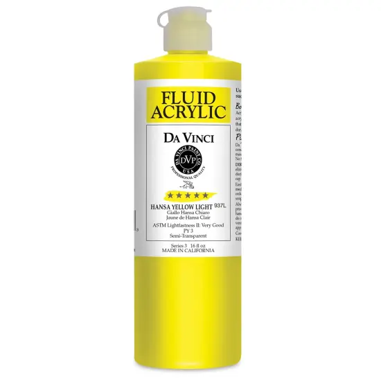 Da Vinci Fluid Acrylics - Hansa Yellow Light, 16 oz bottle {2}