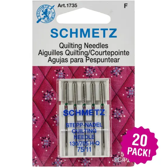 Multipack of 20 - Schmetz Quilt Machine Needles-Size 11/75 5/Pkg {1}