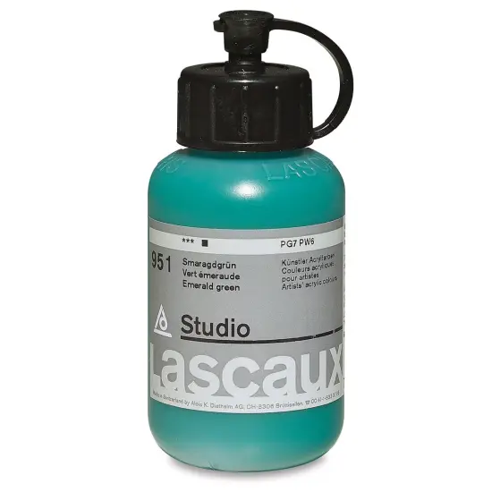 Lascaux Studio Acrylics - Emerald Green, 85 ml bottle {1}