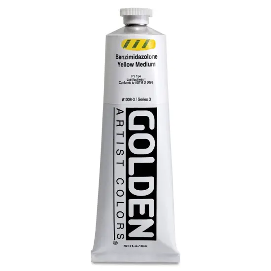 Golden Heavy Body Artist Acrylics - Benzimidazolone Yellow Medium, 5 oz {1}