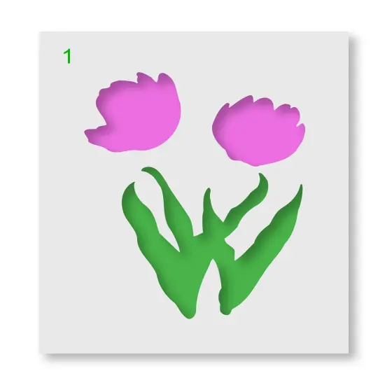 Small Tulip Wall Stencil | 3039A by Designer Stencils | Reusable Art Craft Stencils for Painting | {3}