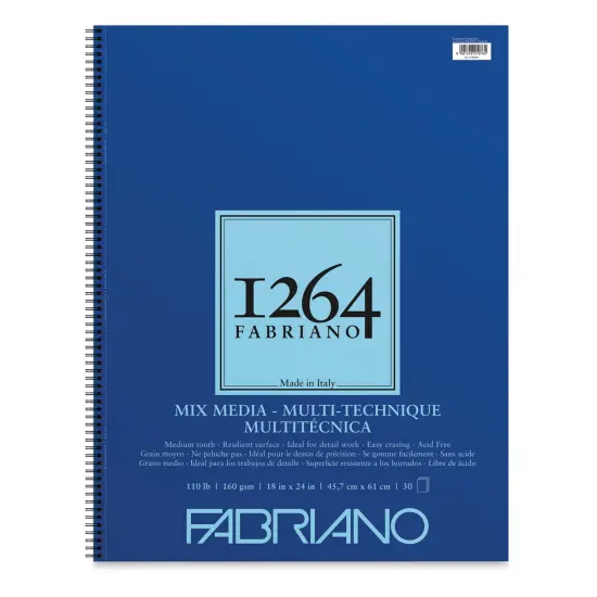 Fabriano 1264 Mixed Media Paper Pad - 24" x 18", 110 lb, 30 Sheets {1}