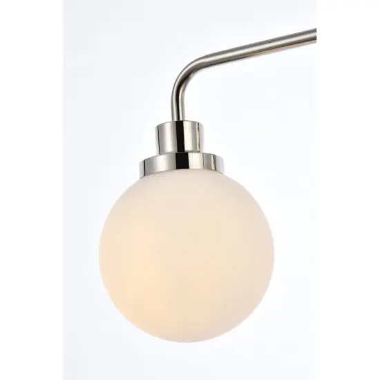 Hanson 3 lights bath sconce in polished nickel with frosted shade {4}