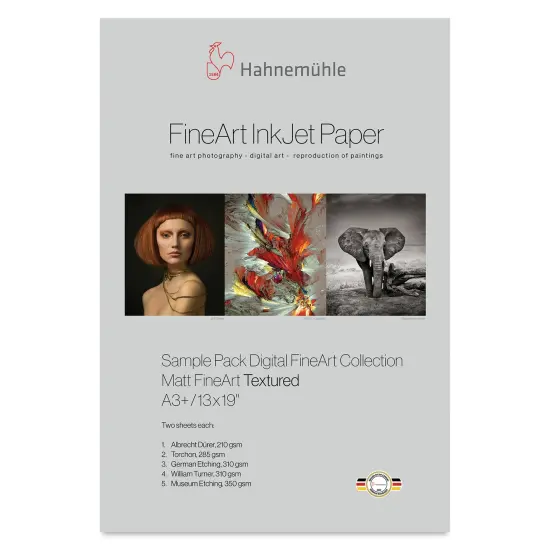 Hahnem&uuml;hle Matte FineArt Textured Inkjet Paper Sample Pack - 13" x 19", Pkg of 10 {1}