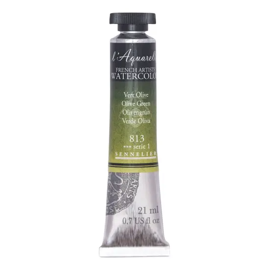 Sennelier French Artists' Watercolor - Olive Green, 21 ml, Tube {1}