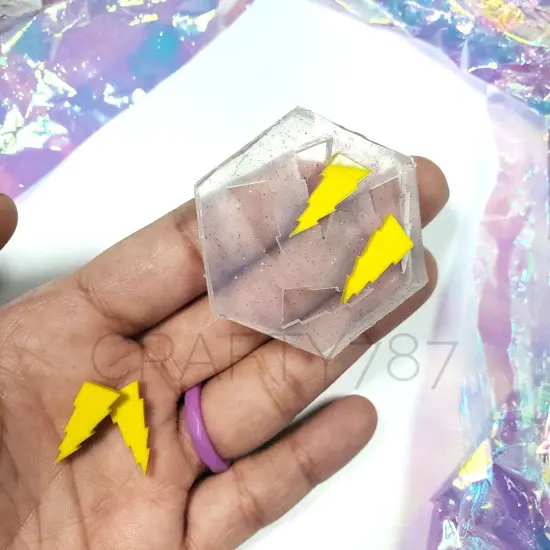Lightning Bolt Earring Silicone Mold | Jewelry Mold | Earring Mold | Resin Mold(B12) {2}