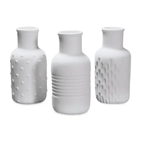 Mayco Earthenware Bisque Bud Vases - Textured, Set of 6 {1}