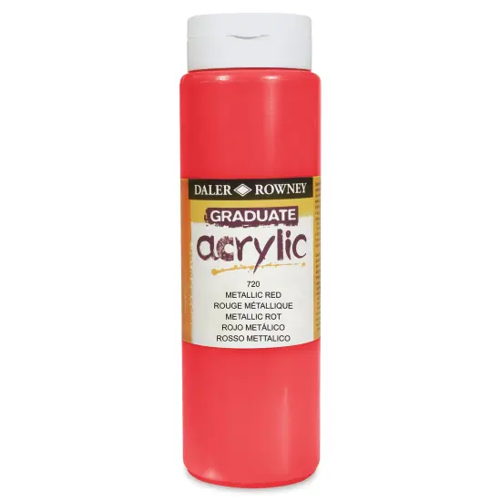 Daler-Rowney Graduate Acrylics - Metallic Red, 500 ml bottle {1}