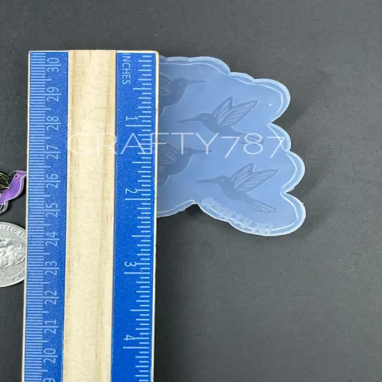 Hummingbird Stud Earring Silicone Mold Pica Flor (C11) {5}