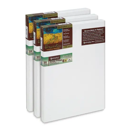 Masterpiece Vincent Pro Sausalito Cotton Canvas - Value Pack of 3, 9" x 12" {1}