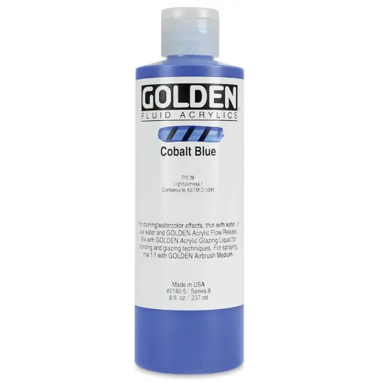 Golden Fluid Acrylics - Cobalt Blue, 8 oz bottle {1}