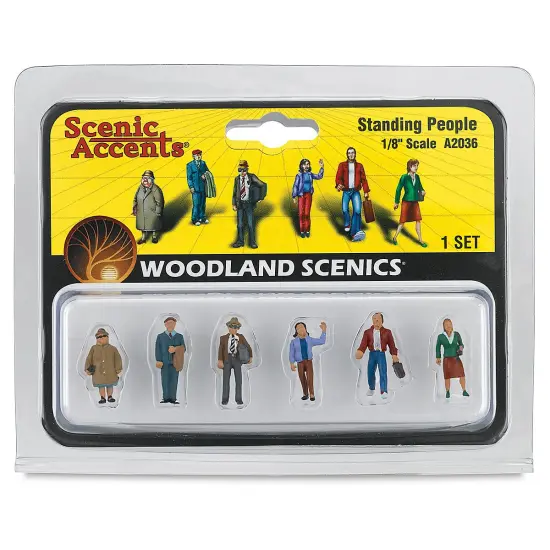Woodland Scenics Model Scenery - Standing Scale People, Pkg of 6, 1/8" {1}