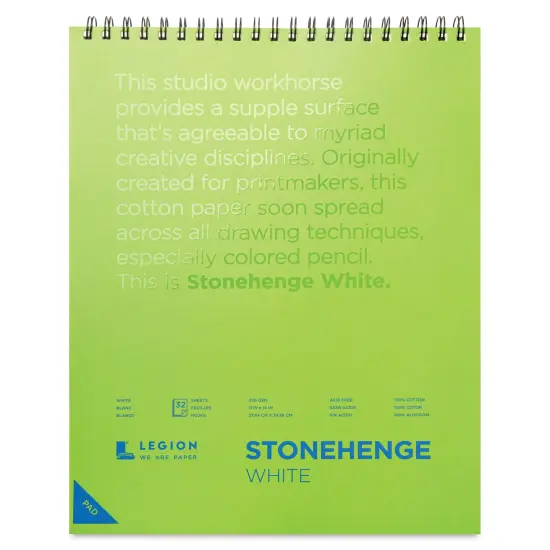 Legion Stonehenge Spiral Pad - 11" x 14", White {2}